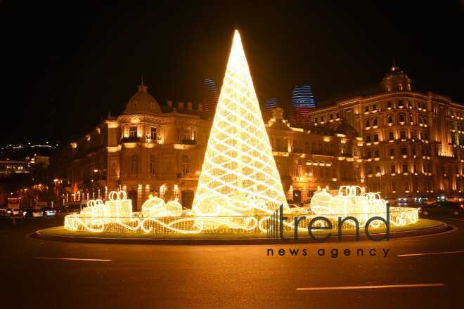 Баку в преддверии Нового года Азербайджан Баку 30 декабря 2023